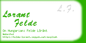 lorant felde business card