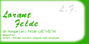 lorant felde business card